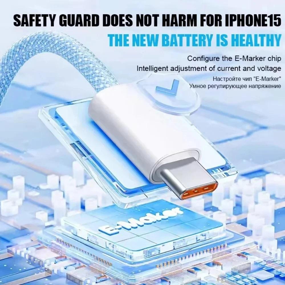 60 Вт PD USB C кабель для быстрой зарядки для iPhone 15 16 Pro Max 15 16 Plus Samsung Huawei Xiaomi Redmi Type C на Type C плетеный кабель
