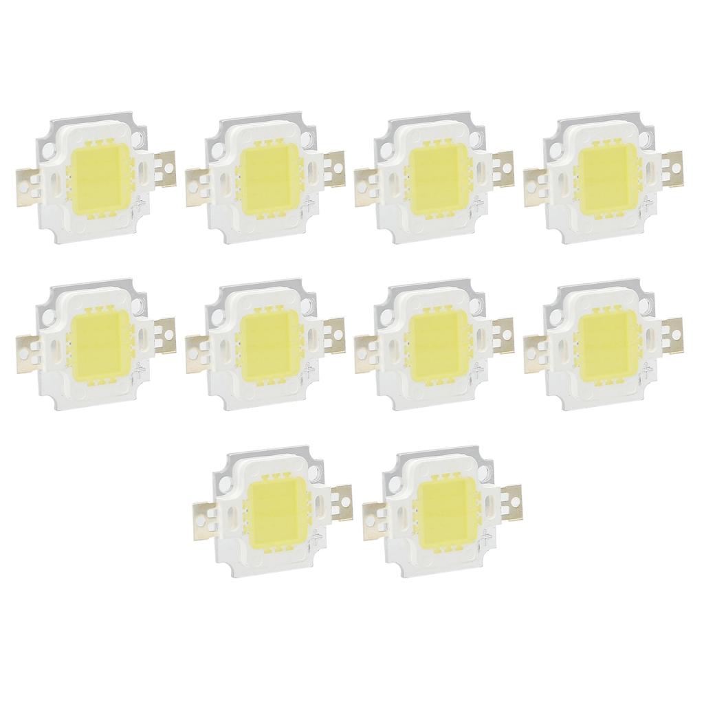 10PCS COB Light Source 10W  6500K Integrated LED Chip 12V 700mA for DIY Lamp Accessories Pure White Light