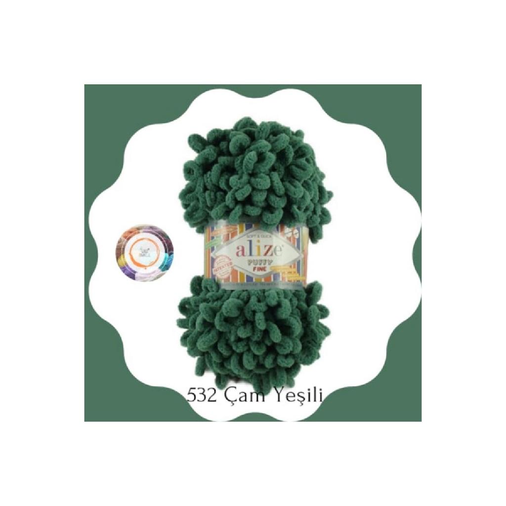 Пряжа для ручного вязания Puffy Fine, маленькая петля (Один) - 100 грамм. 14,5м. Пальцевая струна, одеяльная струна