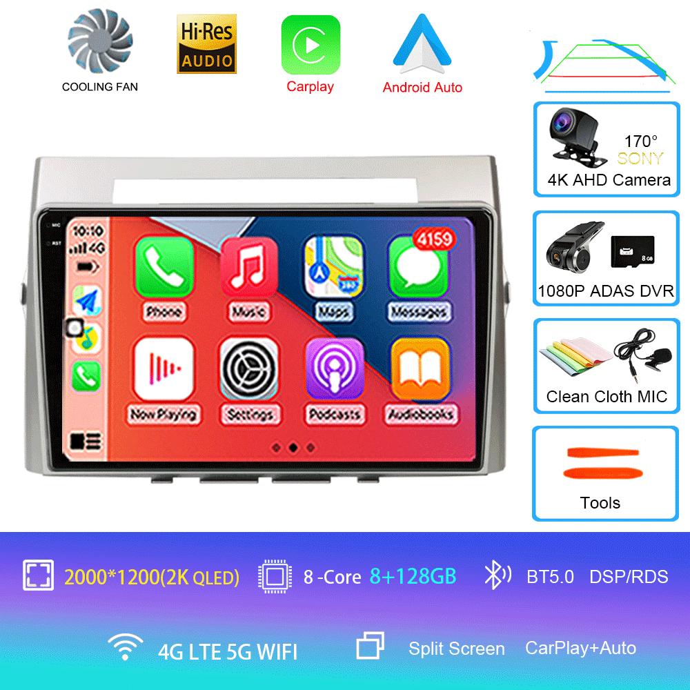 9inch Android 14 Car RadioFor Toyota Corolla Verso AR10 2004-2009 Multimedia Player Android Auto Wireless Carplay GPS 2Din DVD