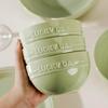 Creative Matcha Green Embossed Ceramic Dishware Set: Includes Plates, Rice Bowls, and Large Soup Bowl