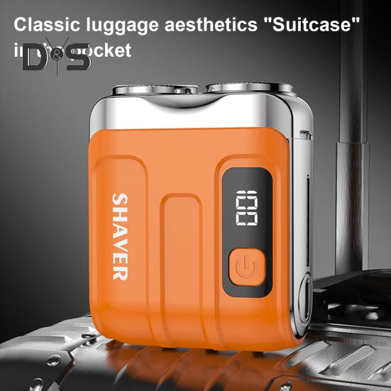 Мини-электробритва с ЖК-дисплеем, USB-перезаряжаемая водонепроницаемая дорожная бритва, портативный триммер для бороды для мужчин, инструмент для удаления волос, подарок отцу, мужу, парню