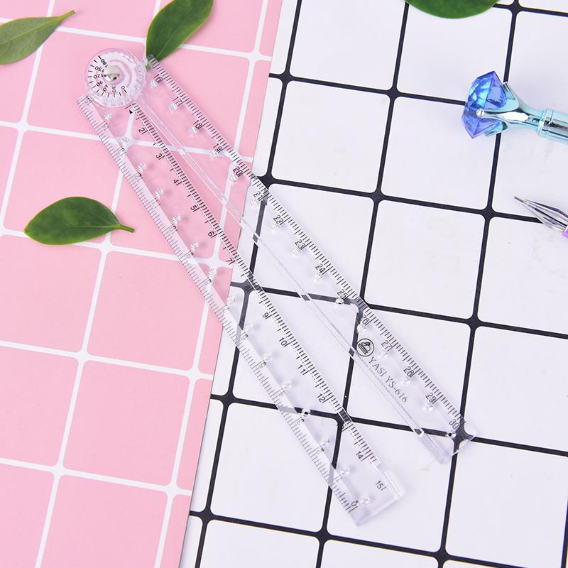 Clear Plastic Acrylic Folding Straight Rulers 30Cm Drawing Kid School Supplies