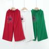 Summer Elastic Waist Wide Leg Pants Thin Print Fashion Women's Pants Straight Leg Oversized Pants