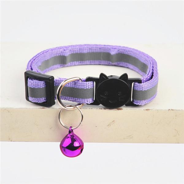 Товары для домашних животных Ошейник для кошек Мультяшная голова кошки Цветной колокольчик Аксессуары для домашних животных Светоотражающий ошейник для собак
