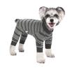 Polyester Puppy Stripes Jumpsuits Four-legged Dog Pajamas Practical Pet Dog Clothes  Autum