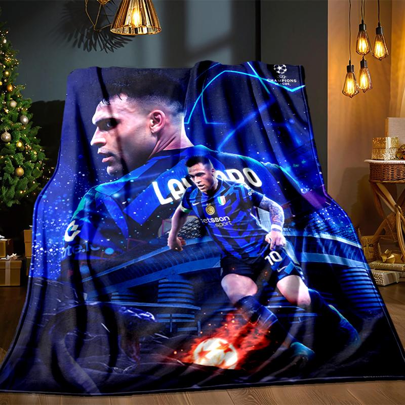 Inter Milan Star Lautaro Blanket Lightweight Ideal Bedding Blanket Perfect for Travel, Camping, Living Rooms, Offices, Sofas, Fan Christmas gift