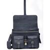 Черная винтажная кожаная сумка-мессенджер на плечо для ноутбука, портфель