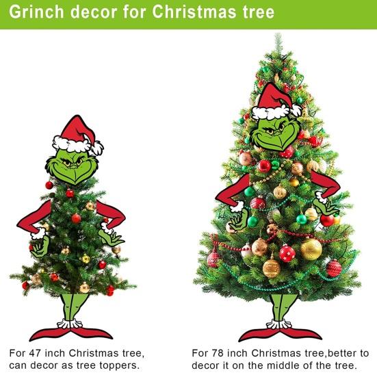 1 компл. Рождественские зеленые волосы, украшение в виде эльфа, отдельное лицо, рука, нога, многоразовая бумага, макет сцены в помещении, топпер для рождественской елки, праздничный декор, орнамент, подарок для вечеринки