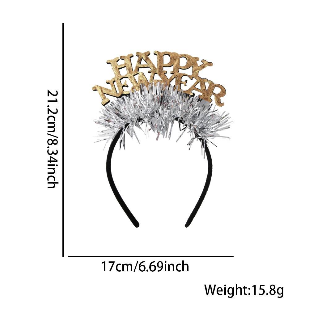 Gold Silver Happy New Year Headband Glitter Party Photo Props  Party Supplies