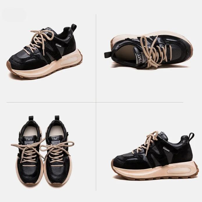 Johnature Кроссовки из натуральной кожи, универсальная повседневная спортивная обувь, женские туфли на плоской подошве со шнуровкой и круглым носком