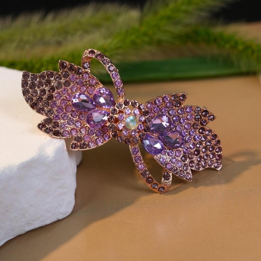 Элегантная заколка для волос из сплава со стразами - Стильный универсальный аксессуар для прически пучок для женщин