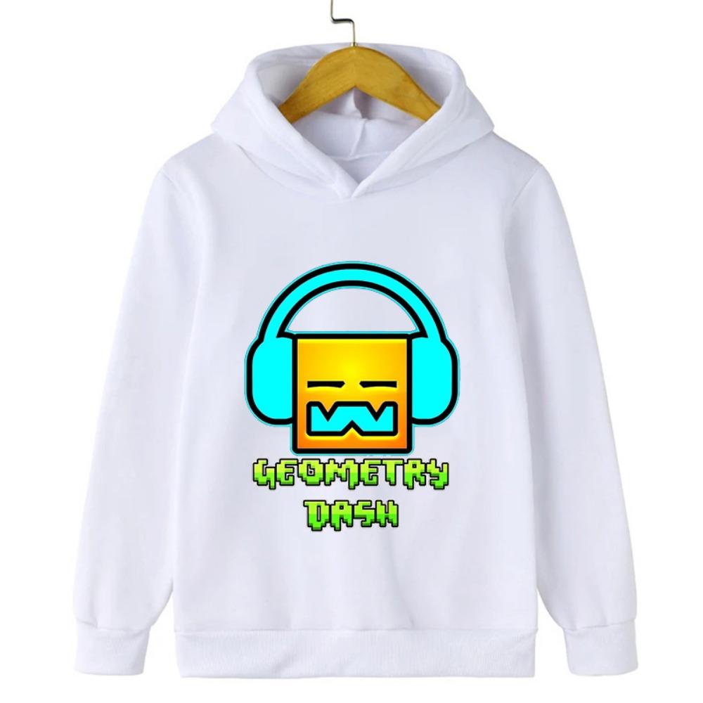 Игровая толстовка Geometry Dash для детей, пуловер с длинным рукавом, осенние куртки, смешные мультяшные топы для девочек, свитшоты для мальчиков, детская одежда
