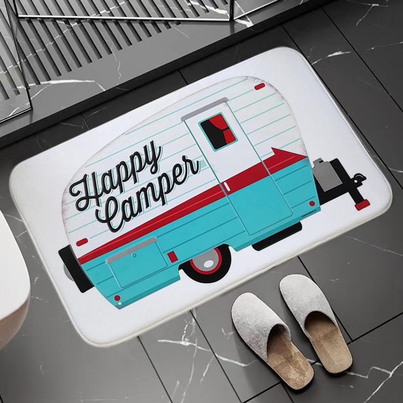 Нескользящий и моющийся кухонный коврик Happy Campers, балкон, прихожая, пол, ковер для ванной, впитывающий коврик для ванной комнаты, молитвенные коврики, коврики