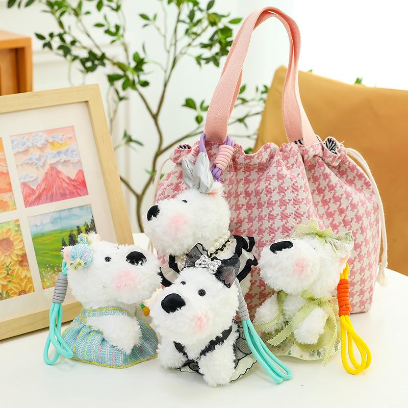 Internet celebrity West Highlands plush dog scrawled puppy plush pendant cartoon doll with keychain bag
