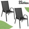 Black metal garden chair, 2 pieces