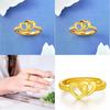 Chic Gold-plated Double Heart Ring Adjustable And Charming Heart Design Perfect For Women's Fashion