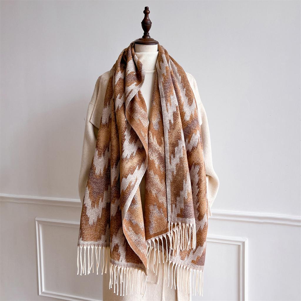 [T842] 65*180cm Ethnic Style Women Jacquard Scarf Thick Imitation Cashmere Tassel Shawl Winter Warm Neck Wrap Pashmina Blanket