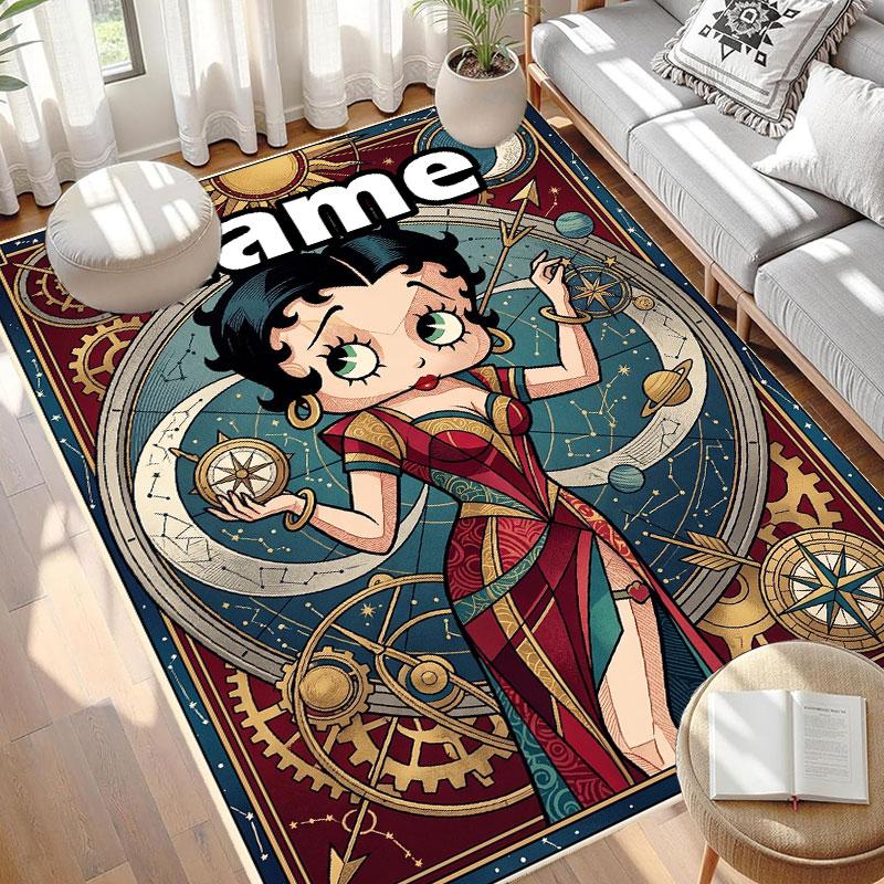 Custom Name Personalized Betty Boop Print Carpet, Versatile Home Decor Rug, for Playroom, Apartment, Balcony, Entryway, Hallway Gift