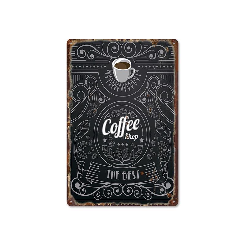 Coffee Shop Metal Sign Vintage Tin Sign Plaque Metal Vintage Wall Decor for Coffee Bar Cafe Retro Metal Posters Iron Painting