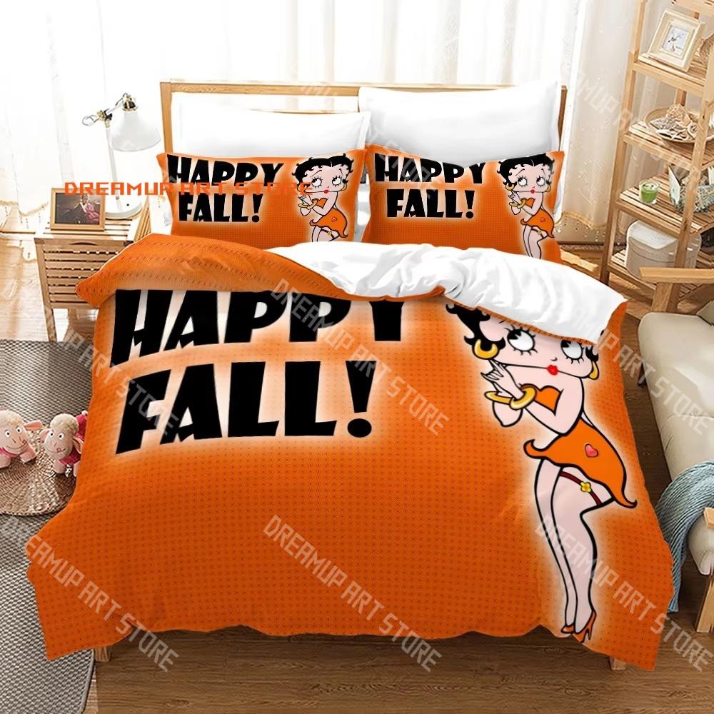 3D Print Betty-boop Cartoon Bedding Set Single Twin Full Queen King Size Bed Set Adult Kid Bedroom Duvetcover Set