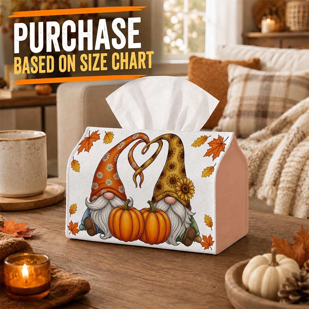 1pc Nordic Folklore Romance Tissue Box - Multi-functional Napkin Box,available Made of Durable Polyester, Decorated with Dwarf Gnome Couple Heart, Sui