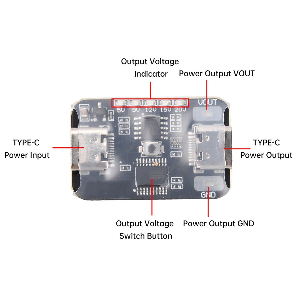Type-C USB PD3.0 PD2.0 5V 9V 12V 15V 20V 5A Быстрая зарядка Триггер Мультипротокольный Имитатор Модуль быстрой зарядки