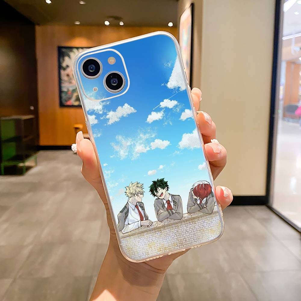 Чехол для телефона M-H-A-My Hero Academia Для iPhone17,16,15,14,13,12,Pro Max,16/15/14 Plus XS Мягкий Силиконовый Прозрачный Чехол