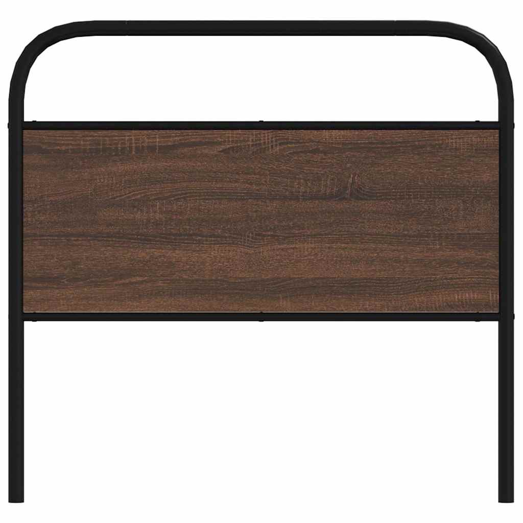 Vidaxl Wezgłowie, Brązowy Dąb, 90 Cm, Stal I Materiał Drewnopochodny