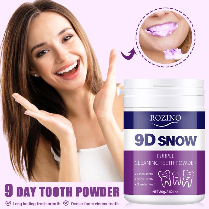 9D White Teeth Whitening Powder Instant Brightening Stain Removal Enamel Safe Fresh Breath Tooth Deep Cleaning Powder