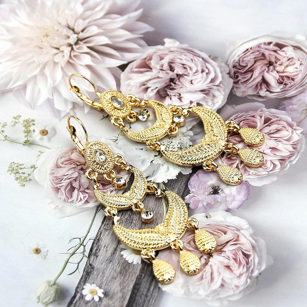 Шикарные длинные серьги золотого цвета для женщин, серьги с кисточками и рельефным узором, Ближневосточные этнические украшения