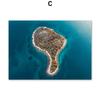 Синее море, маленький остров, персиковый цвет, скандинавские постеры и принты, картины на холсте, настенные художественные картины для гостиной, домашний декор