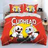 Cartoon Cuphead Show Комплект постельного белья для мальчиков и девочек Twin Queen Size Пододеяльник Наволочка Кровать для детей и взрослых Мода Домашний текстиль Текстиль