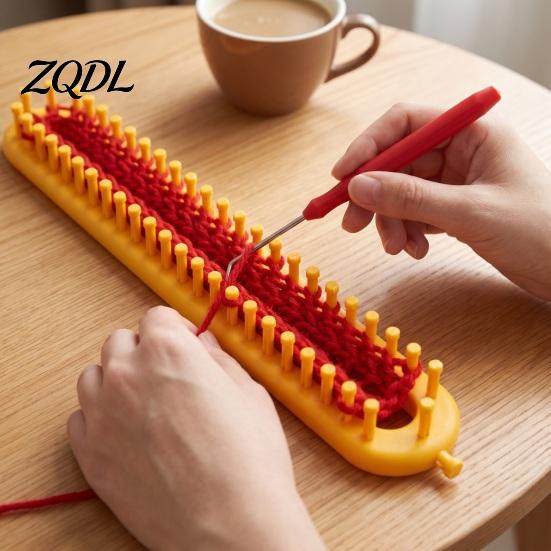 Knitting Loom Kit Set with Crochet Hook, Needle, Plastic Round Rectangular Yarn Weaving Long Scarves Kit, Beginner for DIY Hat Scarf Shawl Sweaters