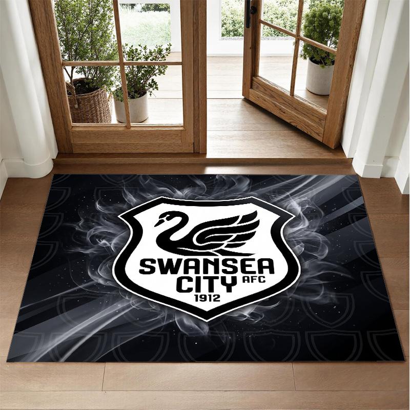 Swansea City Design Crystal Velvet Rug Soft Decorative Mat for Bedroom Entrance