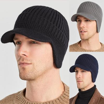 Мужская и женская зимняя модная теплая массивная мешковатая эластичная шляпа с напуском и черепом