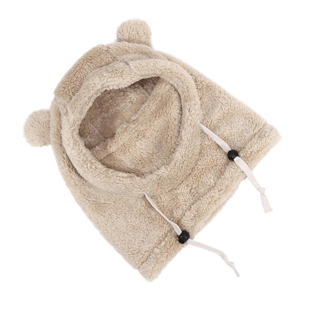 Маска для лица Шлем Шапка для детей Защита от холода Теплая Балаклава Шапка Лыжная Термальная Медвежьи уши Детский Шарф-труба Маска Интегрированная шапка