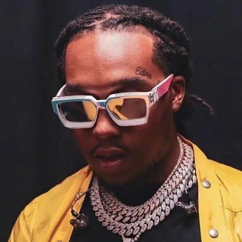 Новые квадратные солнцезащитные очки, европейские и американские солнцезащитные очки, женские модные мужские солнцезащитные очки в стиле миллионера для уличной стрельбы в стиле панк 86229