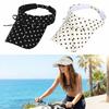 Wide Brim Visor Hat Polka Dot Empty Top Hat Fashion Sun Hat  Women Girls