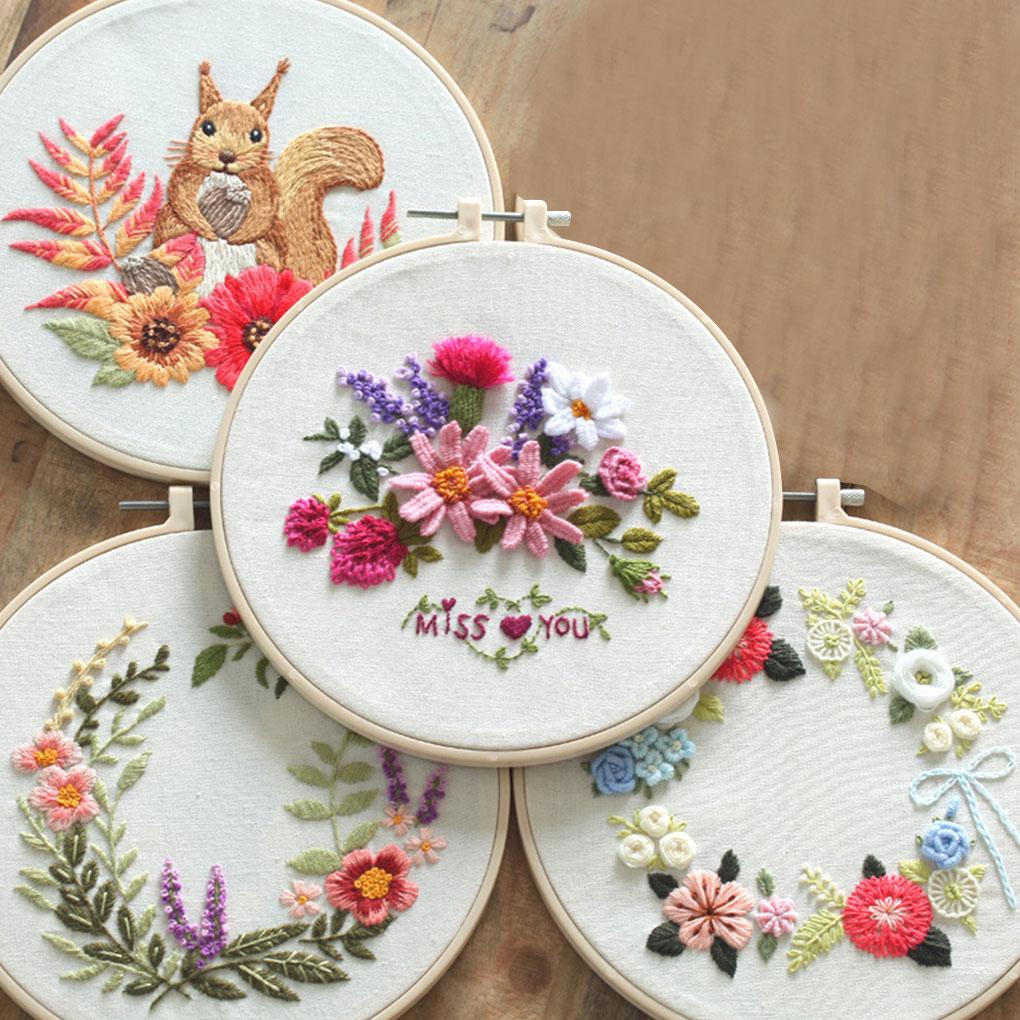 Стартовый набор для вышивания с напечатанным рисунком. Инструменты для самостоятельной вышивки для начинающих.