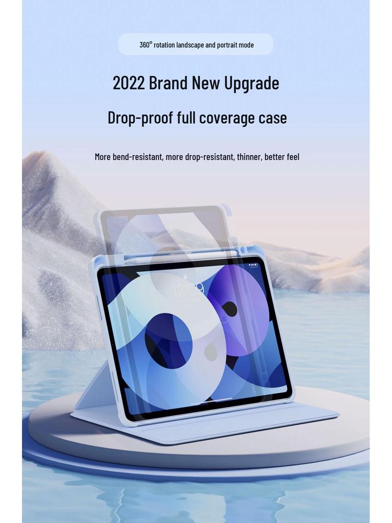 360° Rotating iPad Air 4/5 & Pro 13 Case with Adjustable 10.2/10.9 Inch Pen Slot