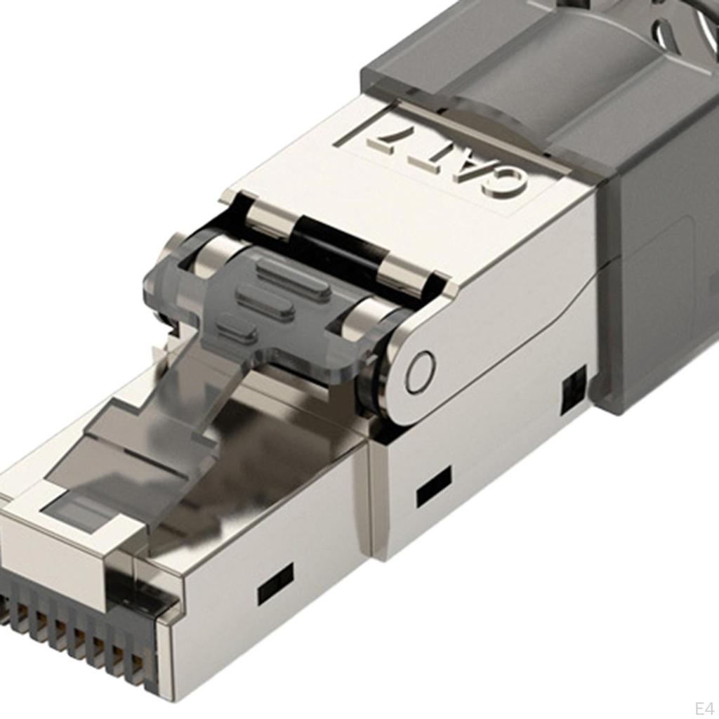 Разъем Cat7 Cat6A RJ45, металлические экранированные оконечные заглушки Ethernet без инструментов