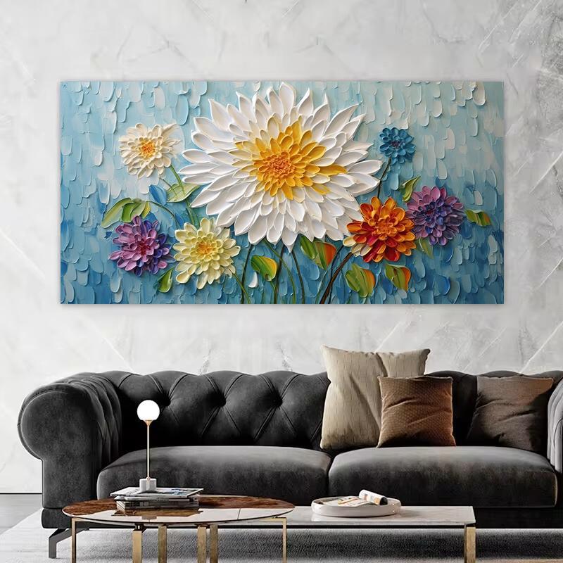 Цельный абстрактный цветочный плакат, современное украшение для дома, печать на холсте, настенная живопись, картина для гостиной, без рамки