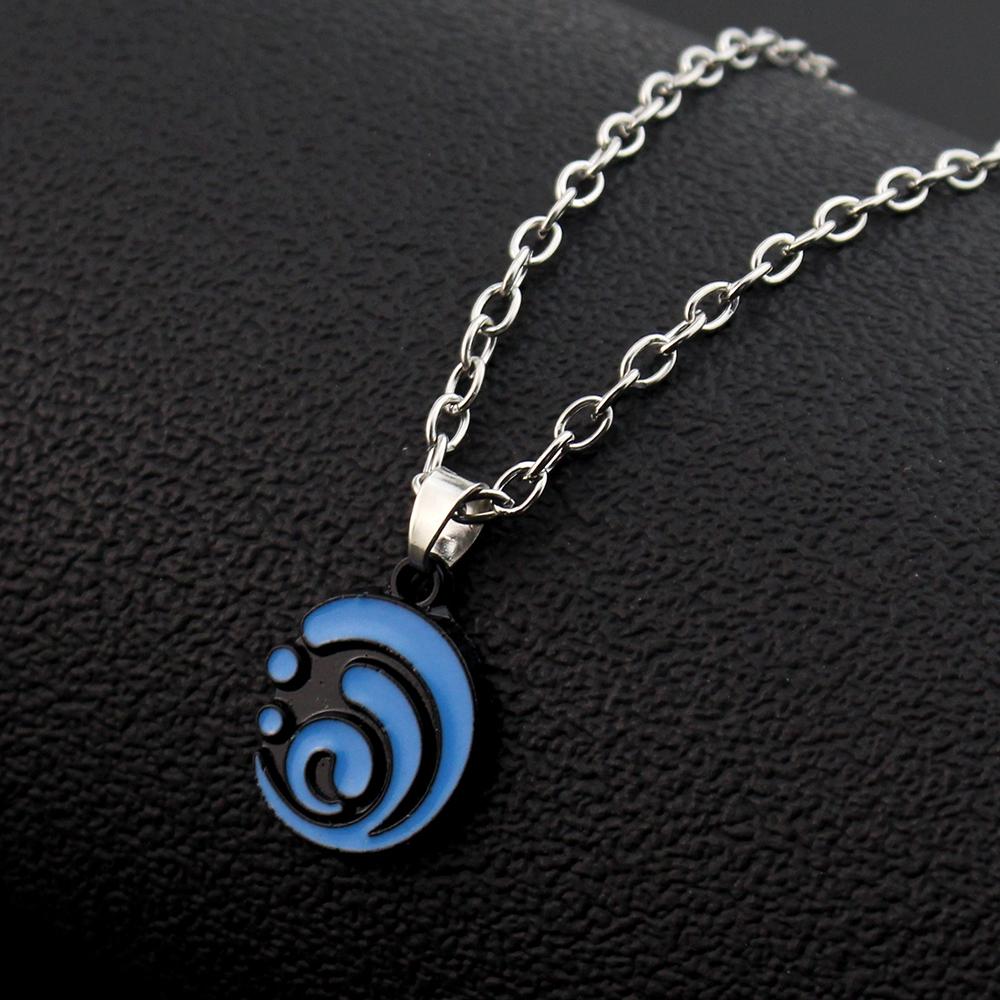 Genshin Impact кулон ожерелье подростковое милое аниме мультфильм призрак ожерелье из нержавеющей стали для мужчин женщин ювелирные аксессуары подарок