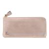 AND Zipper Genuine Leather Present Gift Long Wallet Long Bill [JULLY SHUSHU] L-shaped (Pink Gold) EM-FL