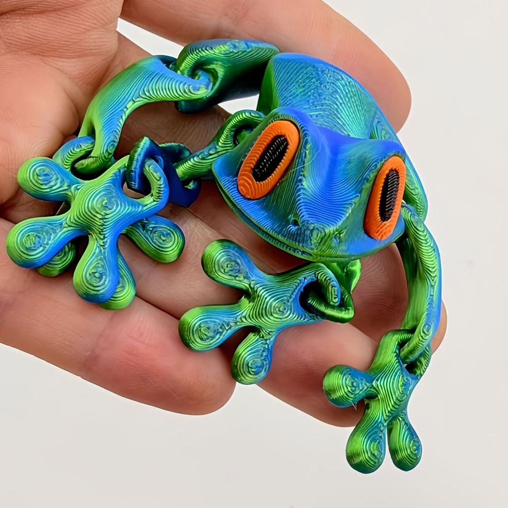 3D-печатный магнитный лягушонок, разноцветный, 12,3 см/5 дюймов, реалистичный подвижный магнит-лягушонок для холодильника, шарнирная магнитная наклейка на холодильник