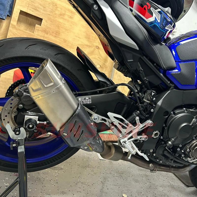 For R1 MT10 MT-10 Motorcycle Exhaust Muffler Motocross Tips Mid Pipe Carbon Fiber Racing Slip on Escape Moto Systems Connect