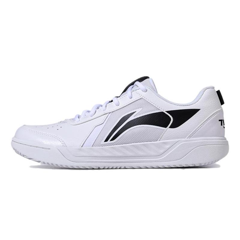 Li Ning Скользкие Устойчивые к истиранию Поддерживающие Низкие Теннисные Кроссовки Унисекс Белые ATTV003-1