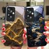 Jubao Раковина Вода Для Oppo A79 5G 58 78 74 60 4G Reno 11F Realme GT 6 11 Note 50 10 C55 X2 Закаленное Стекло Черный Чехол для Телефона