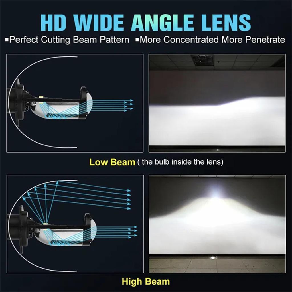 Автомобильные фары S1, светодиодные фонари, без вентилятора, встроенные фары дальнего и ближнего света H4 4000LM